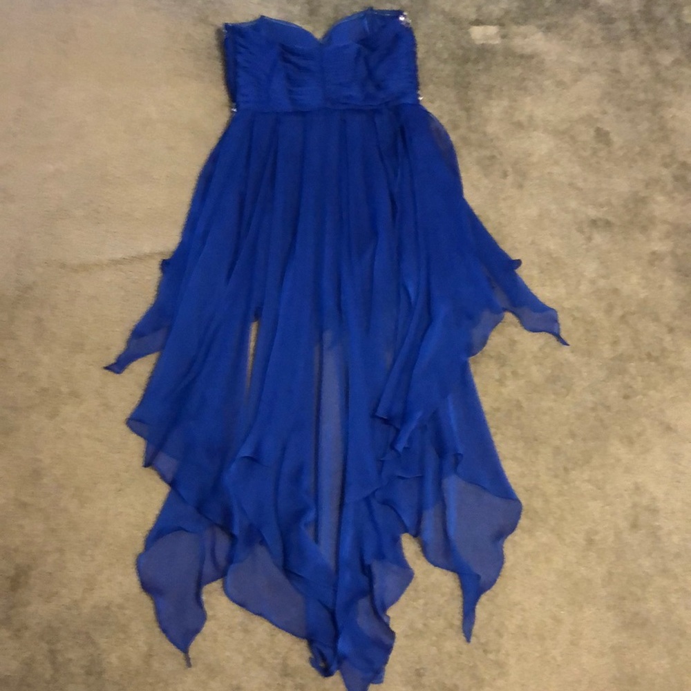 Strapless High-Low Evening Dress - Picture 3 of 4